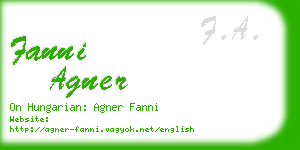 fanni agner business card